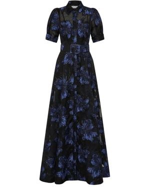 Rebecca Vallance Alexandra Maxikleid Mit Blumengürtel - Blau