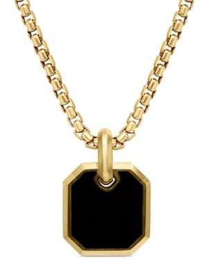 David Yurman Roman オニキス アミュレット 15mm 18kイエローゴールド - ブルー