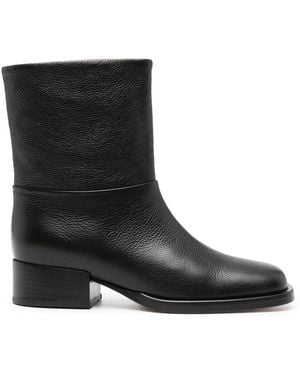 Dear Frances Square-Toe Ankle Boots - Black
