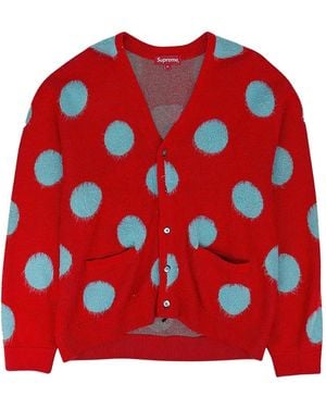 【Supreme】20SS Brushed Polka Dot Cardigan Supreme Brushed Polka Dot Cardigan Navy Large | Depop