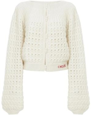 Chloé バルーンスリーブ カーディガン - ホワイト