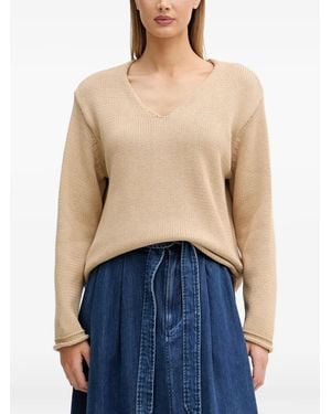 Mos Mosh Mmbine V-Neck Knitted Jumper - Blue