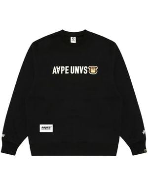 Aape By A Bathing Ape Aaper Logo-Embroidered Jumper - Black