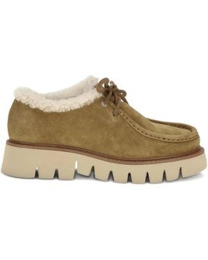 Pedro Garcia Lace-up Shearling Sneakers - ブラウン
