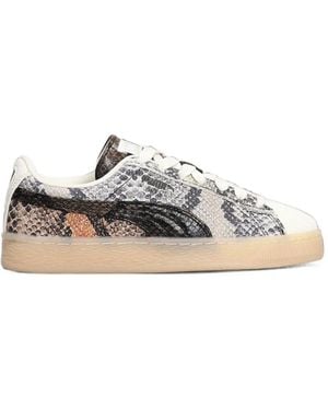 PUMA Snakeskin-Effect Sneakers - White