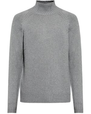 Eleventy High-Neck Jumper - Grey