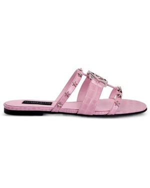 Philipp Plein Cocco Print Sandals - Pink