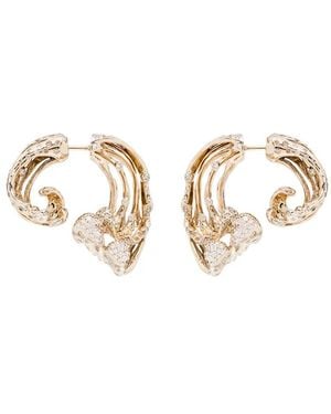 Bibi Van Der Velden 18Kt Wave Diamond Earrings - Metallic