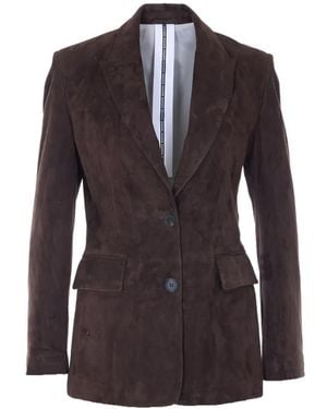 S.W.O.R.D Buttons Suede Jacket - Purple