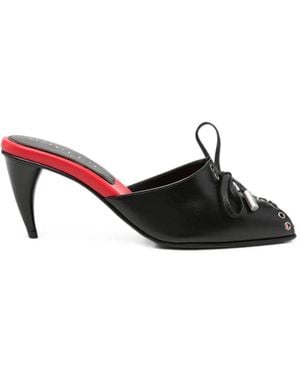 McQueen Lace-Up Open-Toe Sandals - Black