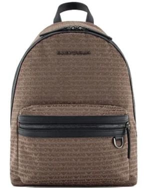 Emporio Armani Zaino Jacquard Backpack - Brown