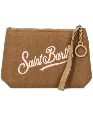 MC2 Saint Barth Saint Barth Embroidered Clutch Bag - Brown