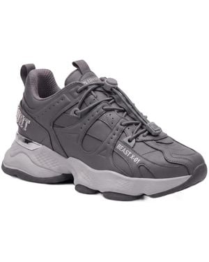 Philipp Plein Runner Beast X-01 Paneled Sneakers - Gray
