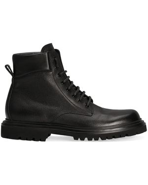 Dolce & Gabbana レースアップ レザーブーツ - ブラック