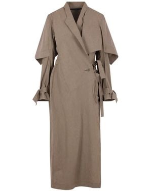Yehuafan Layered Trench Coat - Natural