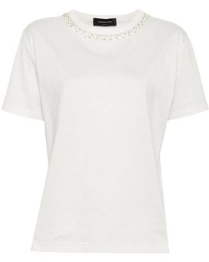 Fabiana Filippi ビーズディテール Tシャツ - ホワイト