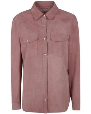 Salvatore Santoro Buttoned Suede Shirt - Purple