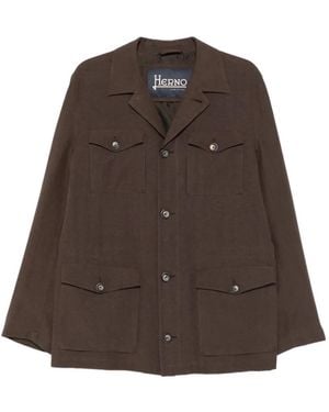Herno Buttoned-Pocket Jacket - Brown