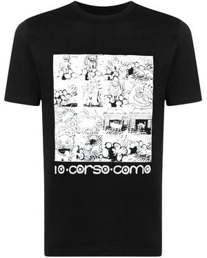 10 Corso Como Graphic Print Short-Sleeved T-Shirt - Black