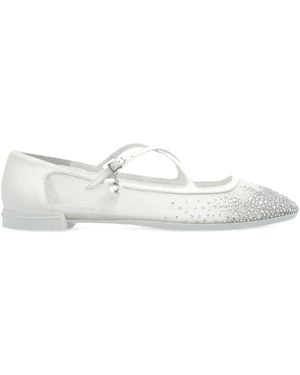 Jimmy Choo Crystal-Embellished Flat Court Shoes - White