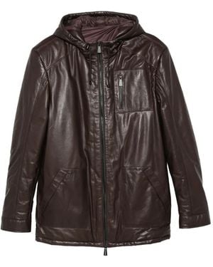 SERGIO MORETTI FIRENZE Chaqueta De Piel Con Capucha - Marrón