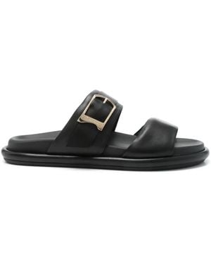 Santoni Leather Sandals - Black