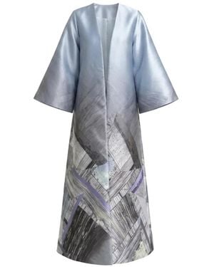 Gemy Maalouf Geometric-Print Structured Kaftan - Blue