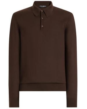 Dolce & Gabbana Poloshirt Aus Kaschmir - Braun
