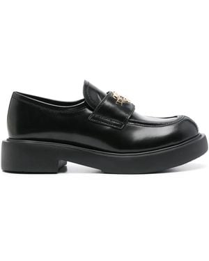 Love Moschino Logo-Plaque Loafers - Black