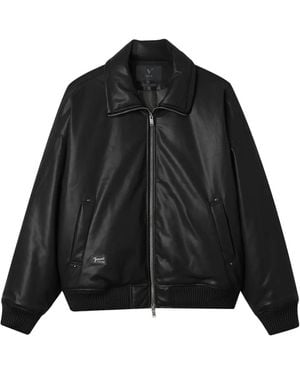 FIVE CM Stehkragen-Jacke mit gerippten Bündchen - Schwarz