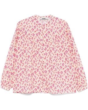 Pink Printed Cotton Blouse - Pink
