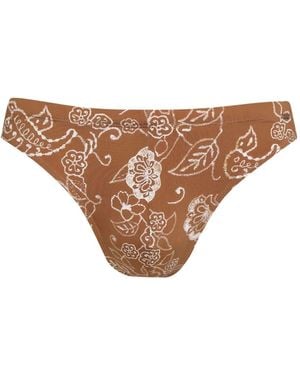 Amir Slama Costume Da Bagno A Fiori - Marrone