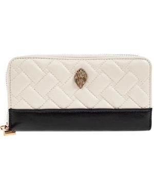 Kurt Geiger Quilted-Design Zip-Around Wallet - White