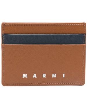 Marni Kartenetui Mit Logo-Prägung - Braun