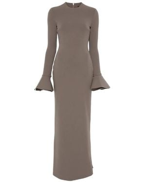 Solace London Alicia Flare-Sleeve Maxi Dress - Natural