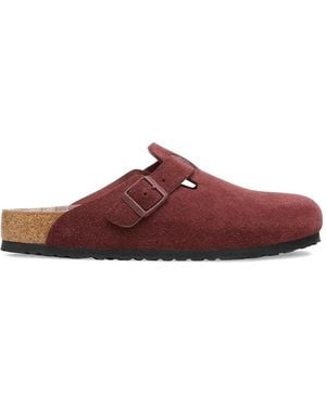 Birkenstock Boston Buckle Mules - Red