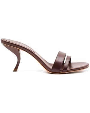 Gia Borghini Double-Strap Square-Toe Sandals - Pink