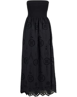 Matteau Strapless Broderie-Anglaise Maxi Dress - Black