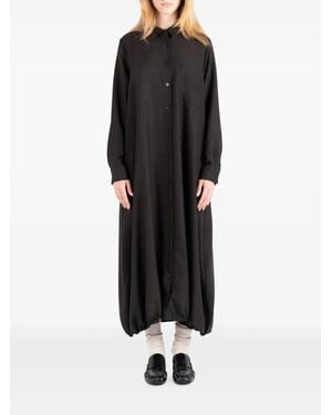 Societe Anonyme Elasticated-Hem Maxi Shirt Dress - Black