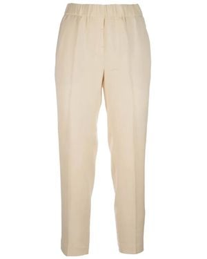 Peserico Elasticated-Waist Trousers - Natural