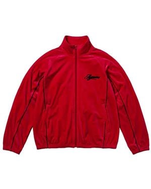 Supreme Long-Sleeve Zip-Up Track Jacket - Red