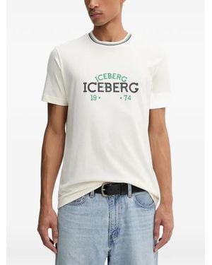 Iceberg Logo Ringer T-Shirt - White