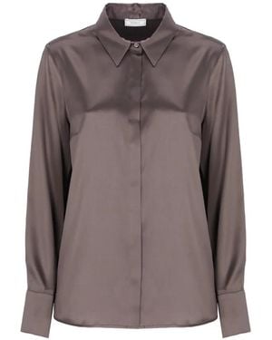 Peserico Camicia A Maniche Lunghe - Marrone