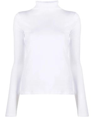 Vince Roll-Neck Cotton Blouse - White