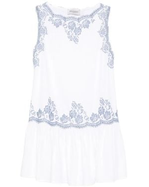 ERMANNO FIRENZE Floral-Embroidered Mini Dress - White
