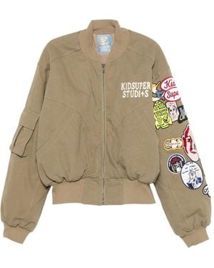 Kidsuper Patch Pocket Bomber Jacket - Natural