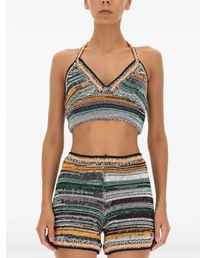 Miista Halterneck Cropped Top - Green