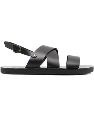 Ancient Greek Sandals Miltos Slingback Leather Sandals - Black