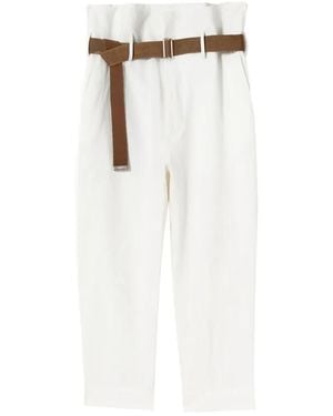 Plan C Pantalon À Taille Haute - White