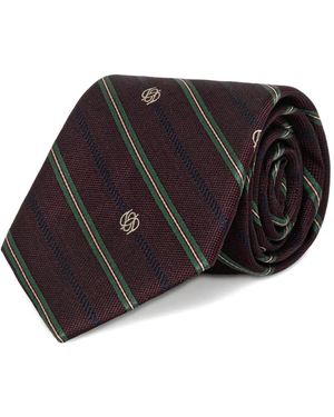 Drole de Monsieur Corbata de seda a rayas - Negro